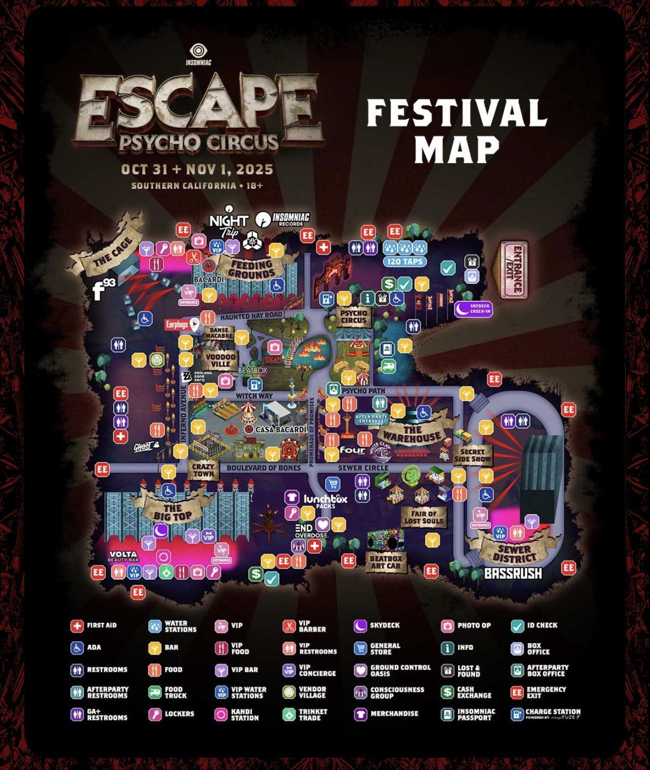 Escape festival map used as research stimulus